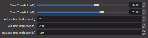 OBS Noise Gate Settings