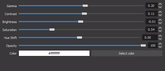 OBS Webcam Color Correction